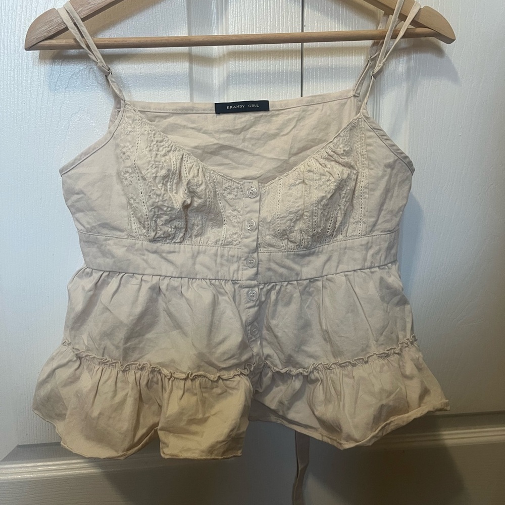 Brandy Girl crème babydoll tank - Picture 2 of 4